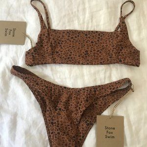 Stone Fox Swim - Samay Bikini Top & Luka Bottom  - Baby Cheetah Print